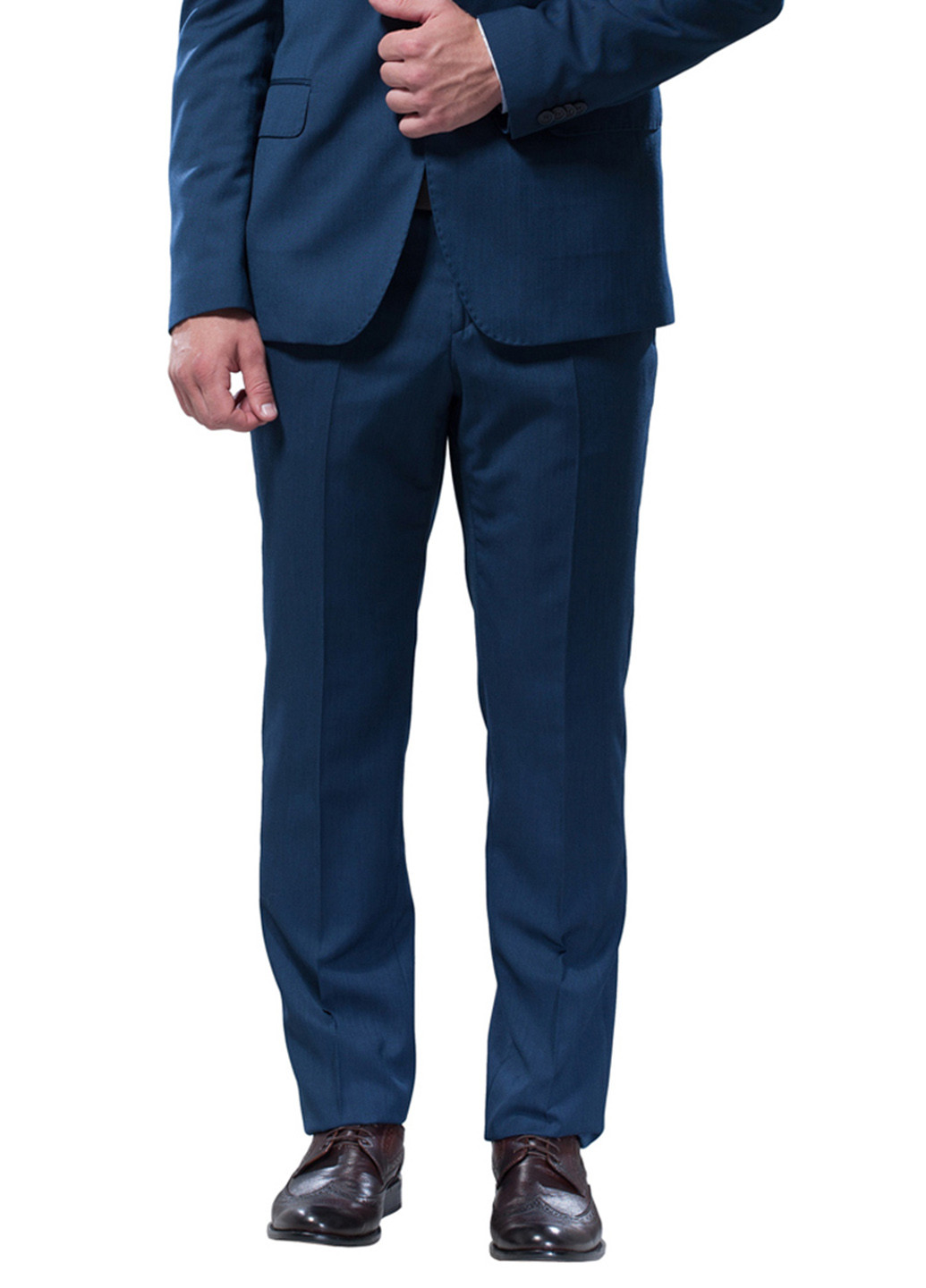 Темно-синие классические демисезонные со средней талией брюки Arber