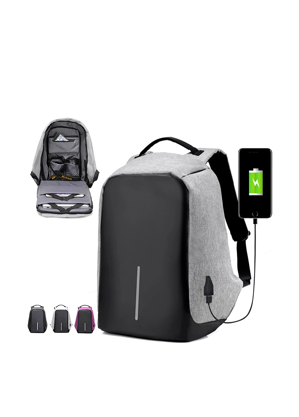 Рюкзак Антивор з USB зарядкою, 45х35х19 см Tv-Shop (46610810)