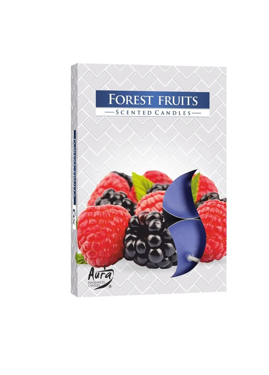 Аромасвечи чайные круглые ЛЕСНЫЕ ЯГОДЫ набор 6 штук, плавающие хозяйственные парафиновые ароматные свечи No Brand (255371557)