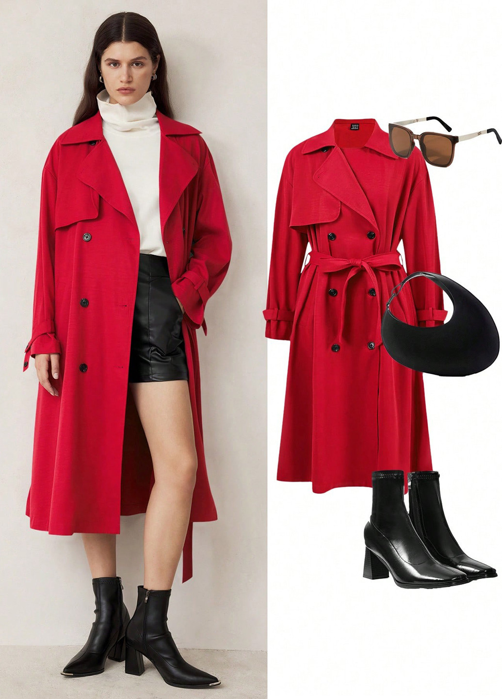 Плащ SHEIN тренчкот на гудзиках демісезон (316555411)