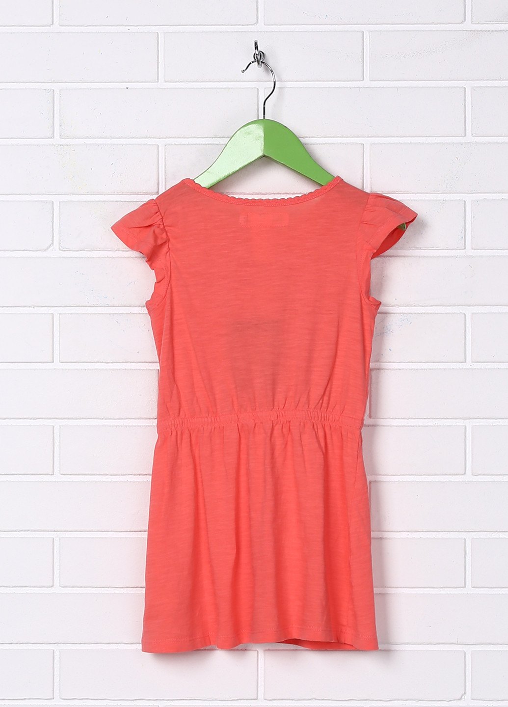 Оранжево-красное кэжуал платье короткое H&M с надписью