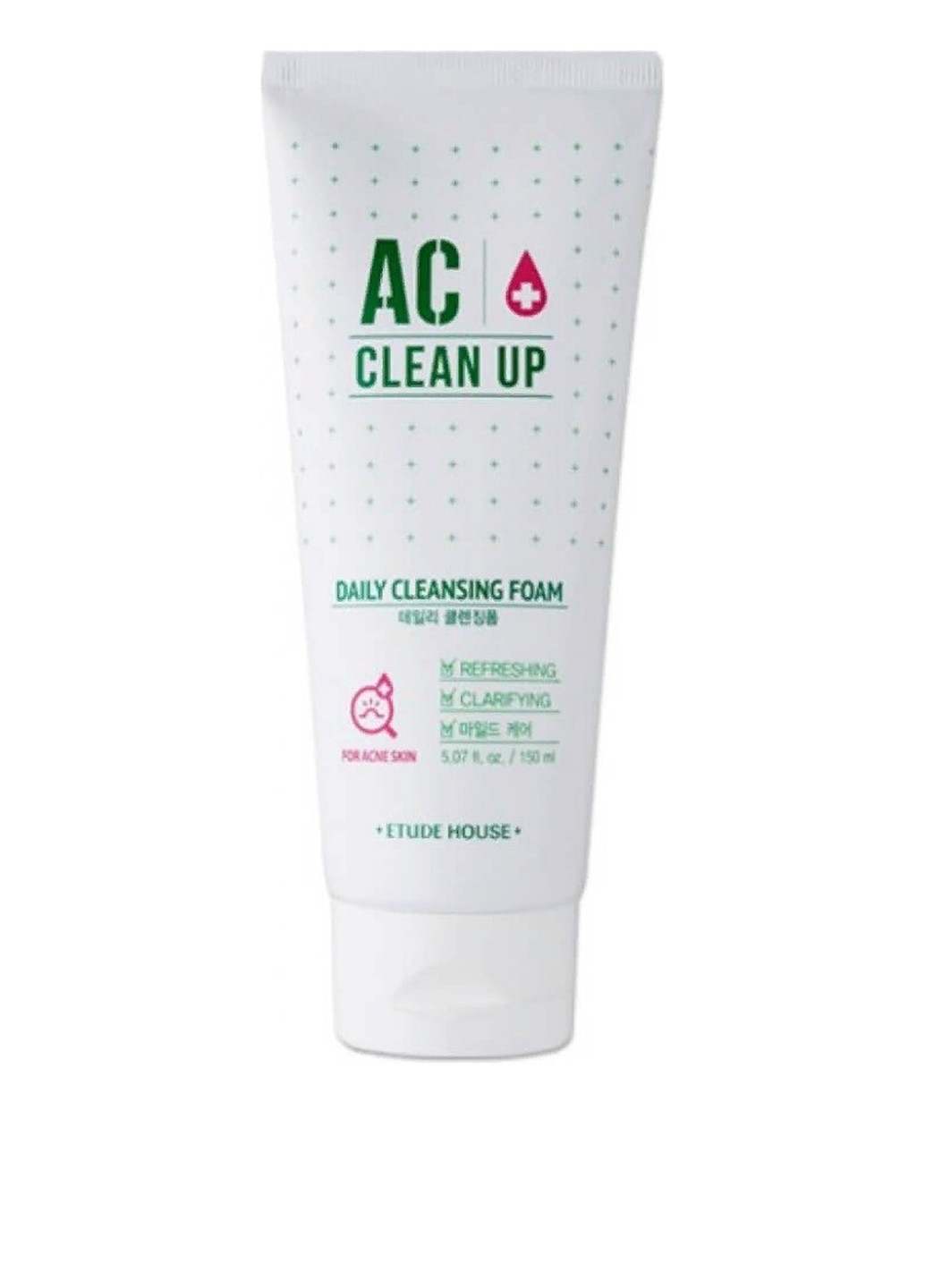 Пінка очищуюча для проблемної шкіри AC Clean Up Daily Acne Cleansing Foam, 150 мл Etude House (179701352)