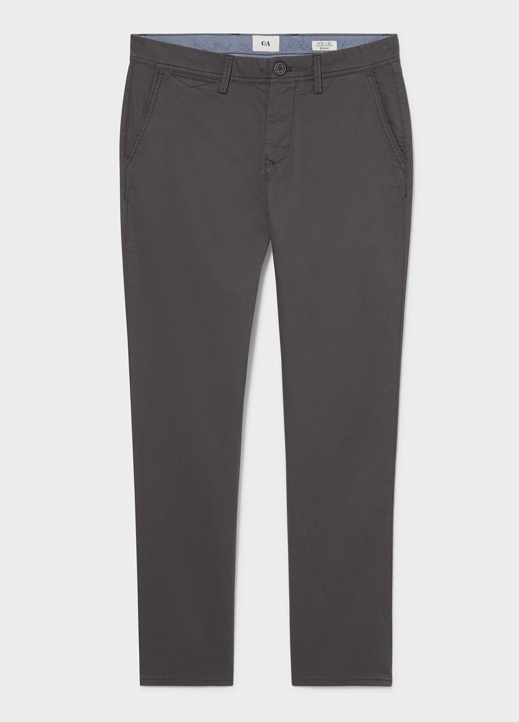 Серые кэжуал демисезонные чиносы брюки C&A