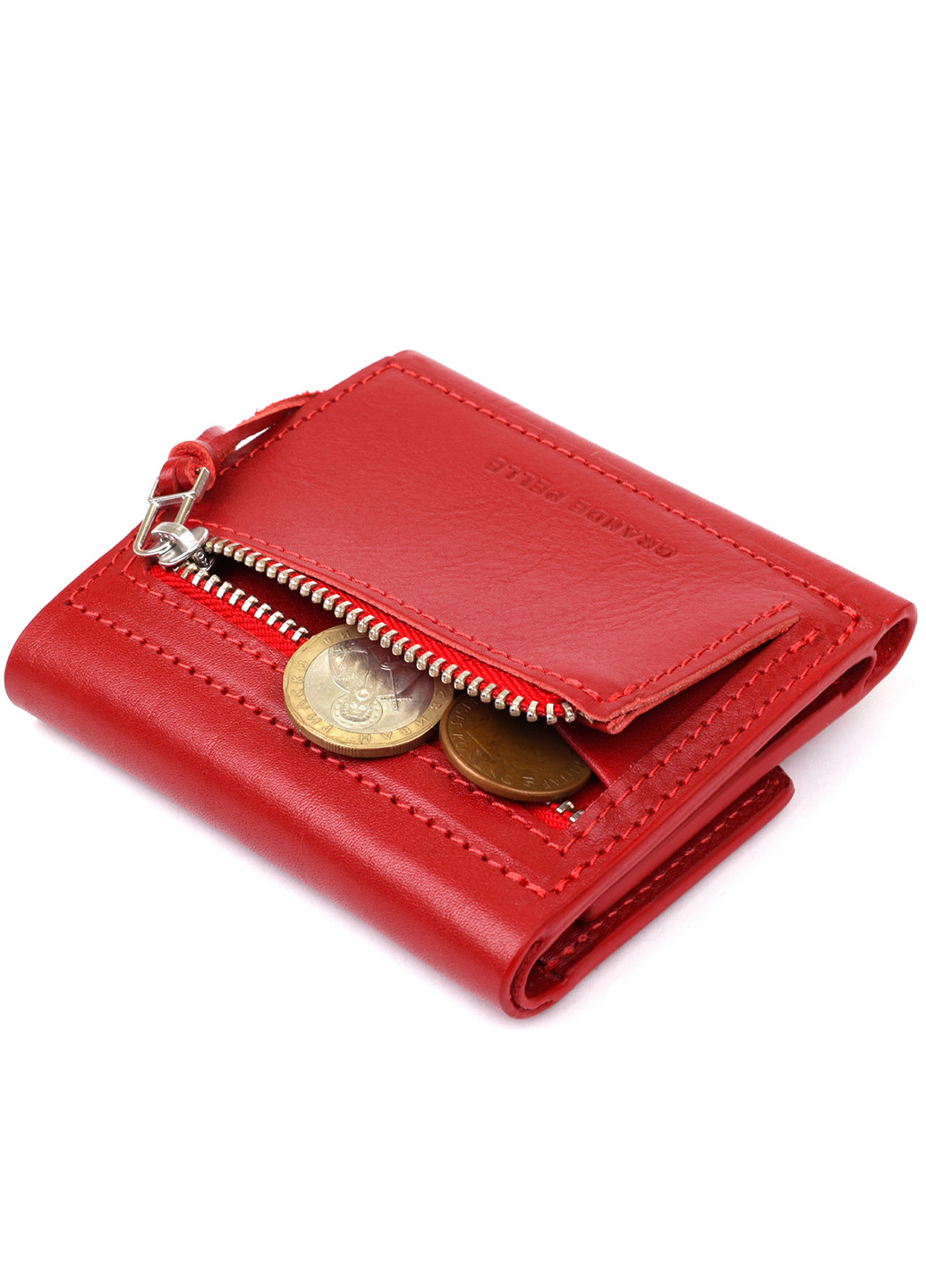 Жіночий шкіряний гаманець 9,5х10х1,5 см Grande Pelle (250096875)