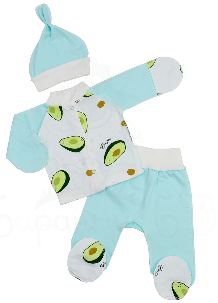 Бирюзовый демисезонный набор в роддом для новорожденного Баранчик БО