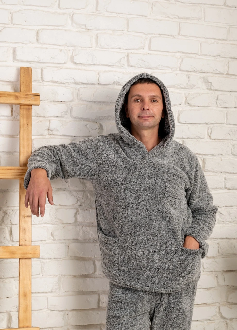 Чоловіча махрова піжама з каптуром та кишенями V.O.G. (254858161)