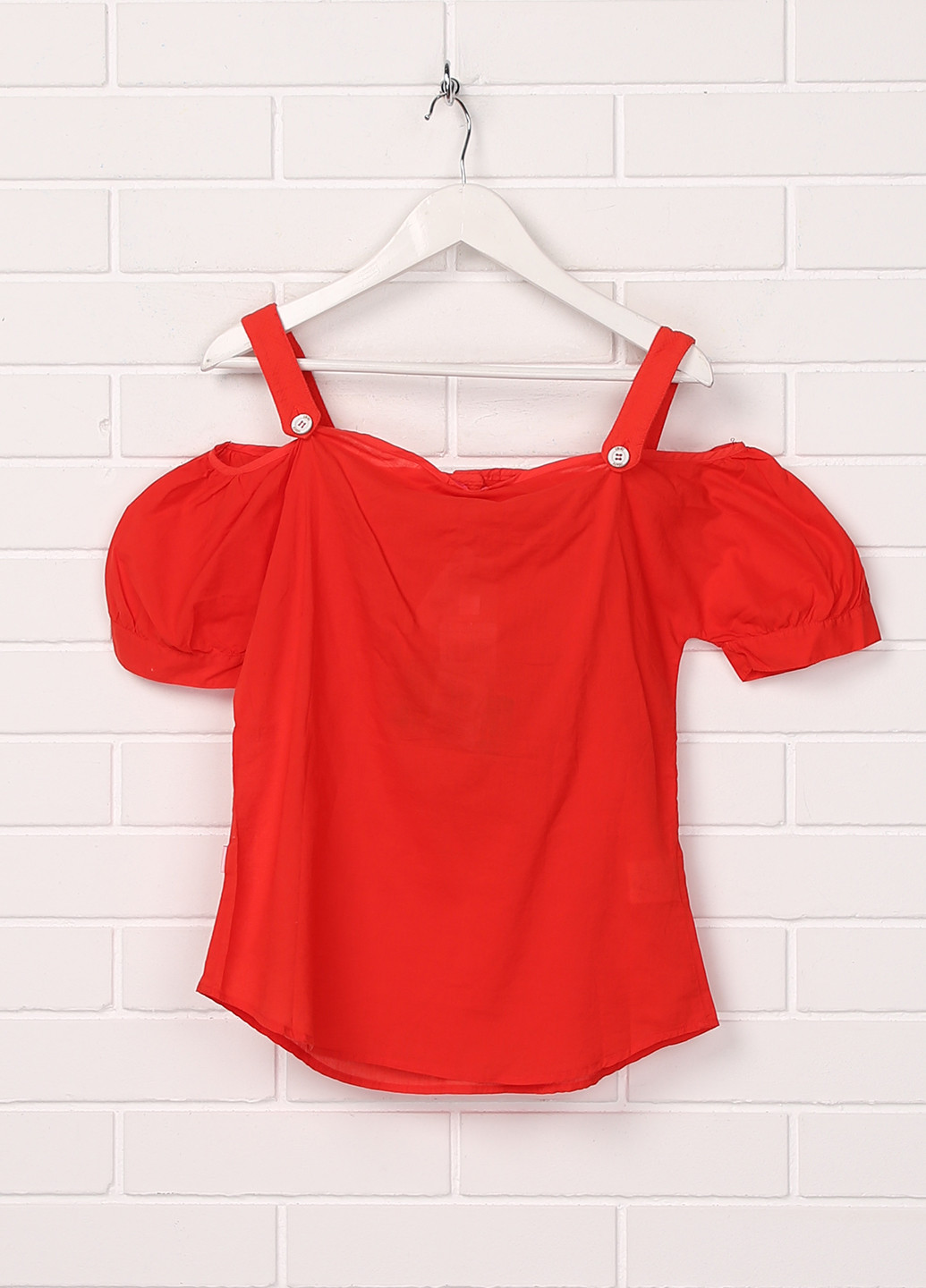 Красная с логотипом блузка с коротким рукавом Roberto Cavalli летняя