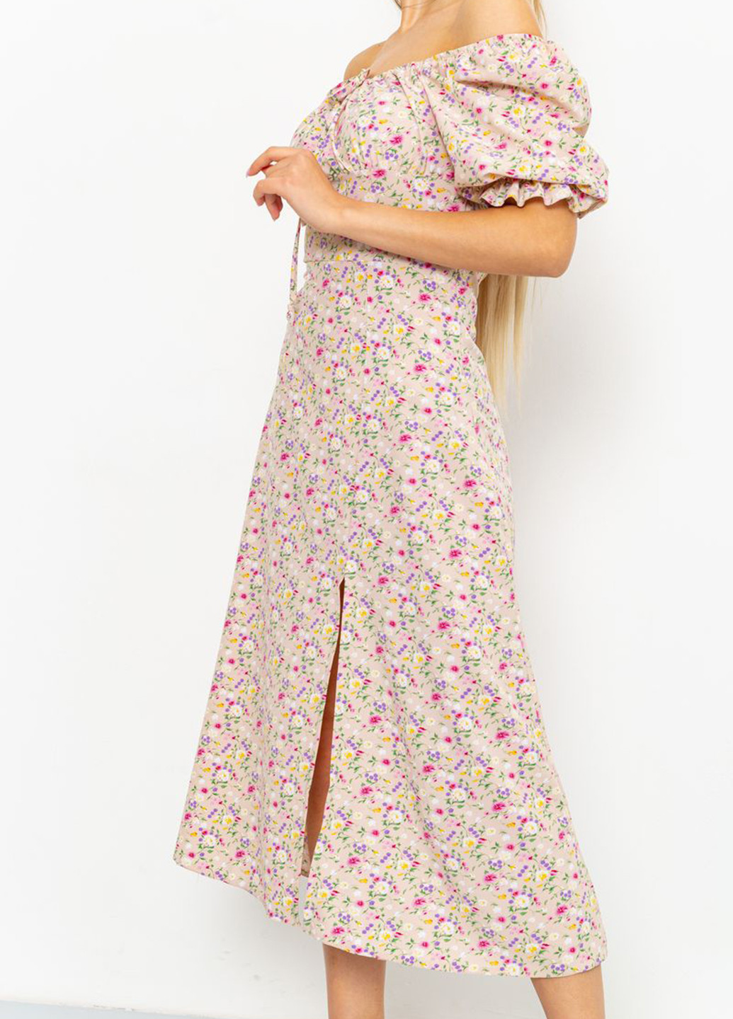 Пудрова кежуал сукня Ager з квітковим принтом