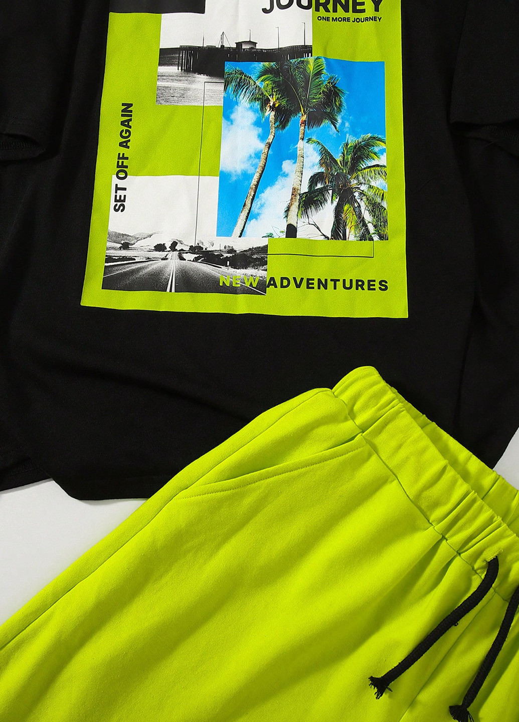 Комбінований літній комплект (футболка, шорти) SHEIN