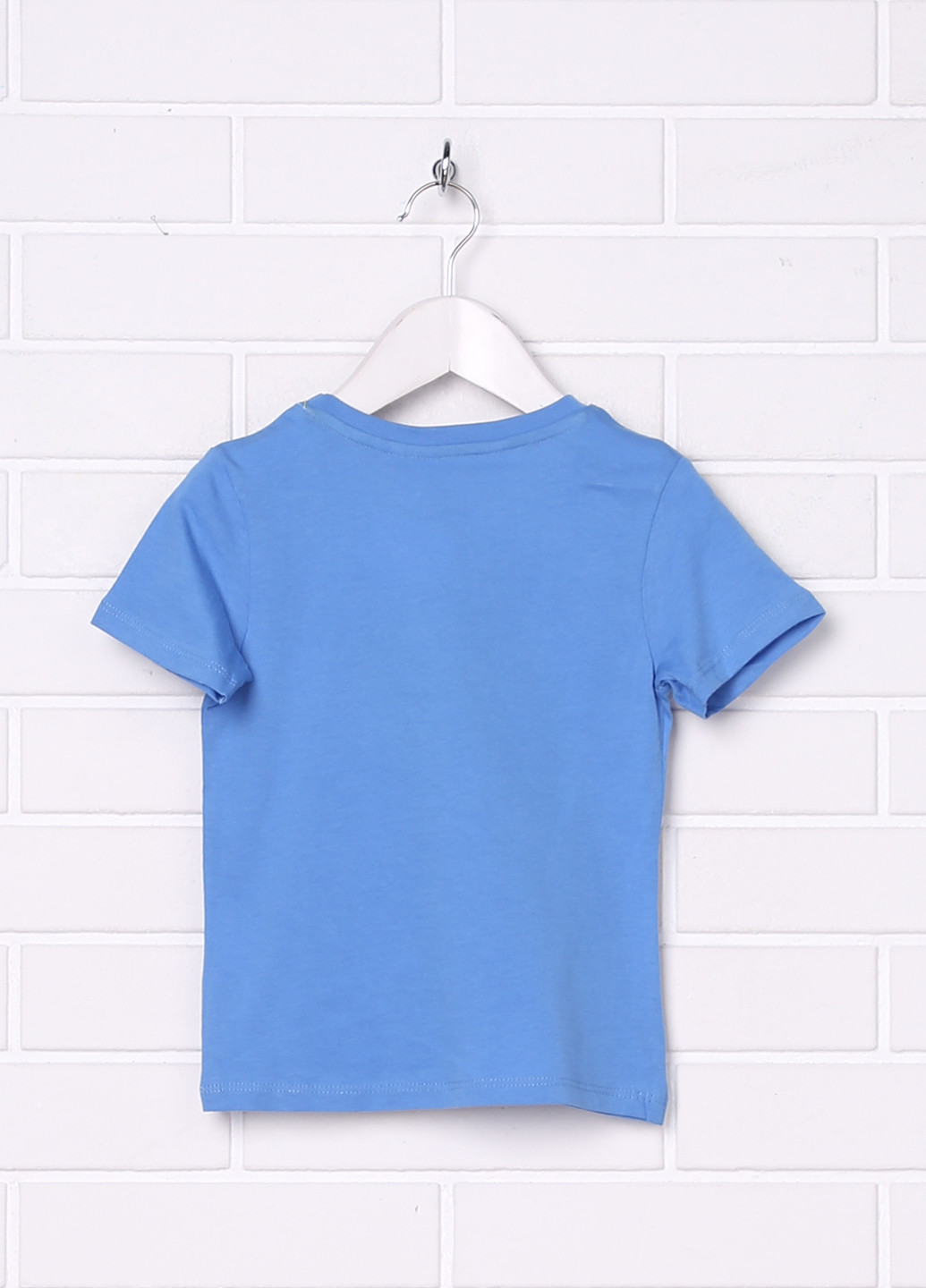 Голубая летняя футболка с коротким рукавом Zara
