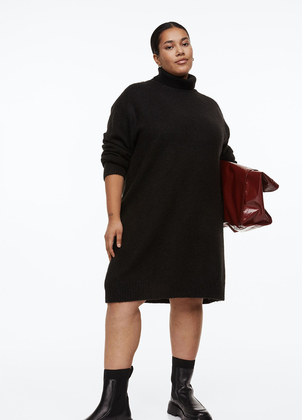 Чорна кежуал сукня сукня светр H&M однотонна