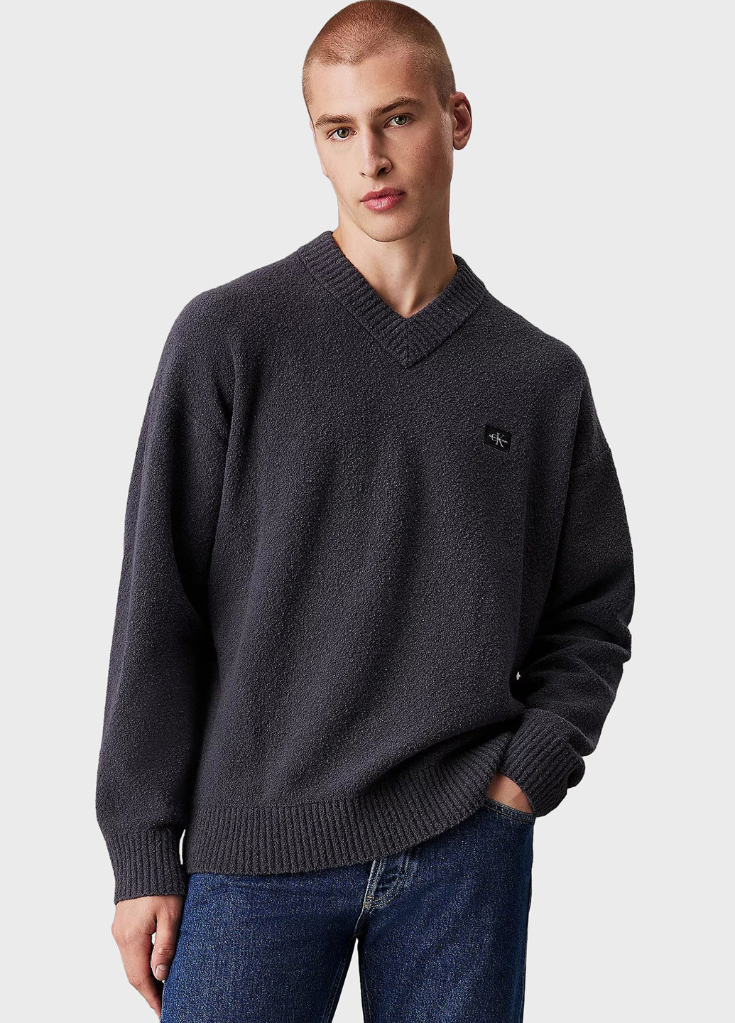 Сіро-синій зимовий пуловер пуловер Calvin Klein Jeans