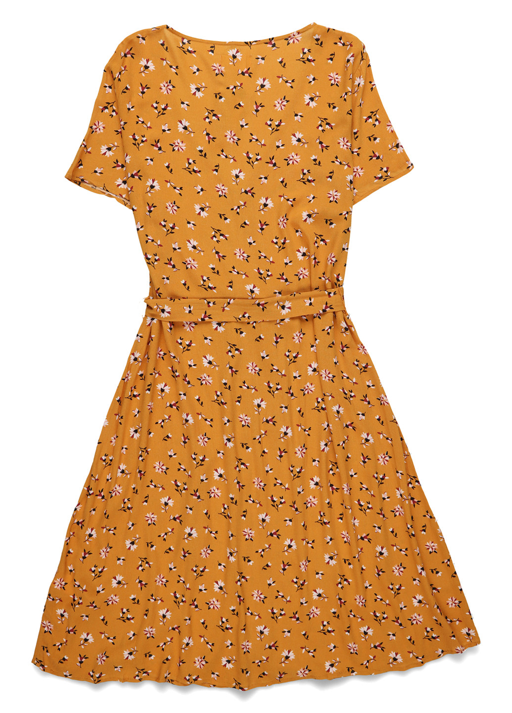 Гірчична кежуал сукня кльош Twintip з квітковим принтом