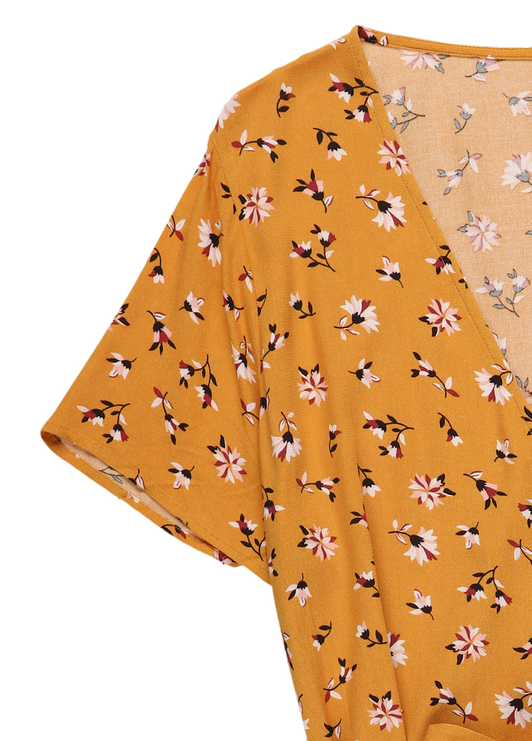 Гірчична кежуал сукня кльош Twintip з квітковим принтом