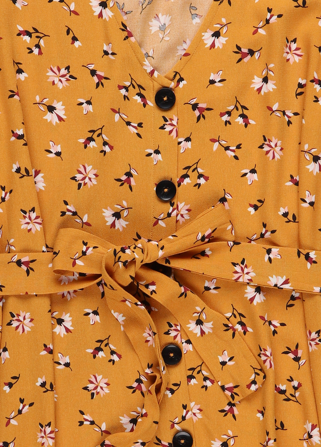 Гірчична кежуал сукня кльош Twintip з квітковим принтом