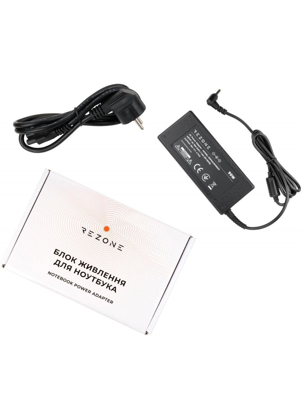 Джерело живлення до ноутбука Acer 90W 19V 4.74A Connector 5.5 * 1.7 (RZPSAC90195517) Rezone ACER 90W 19V 4.74A разъем 5.5*1.7 (250053854)