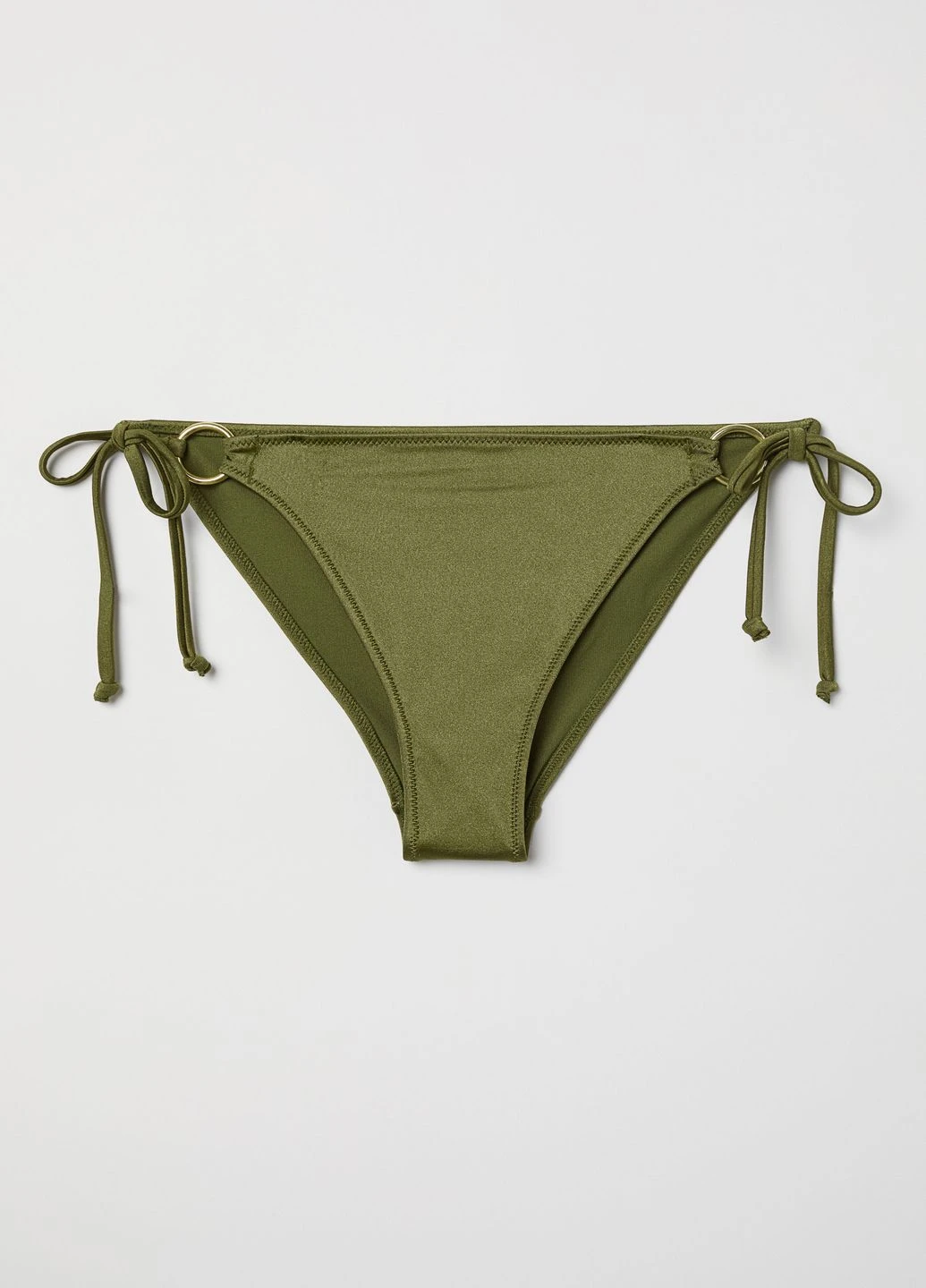 Оливковые (хаки) купальные трусики-плавки однотонные H&M