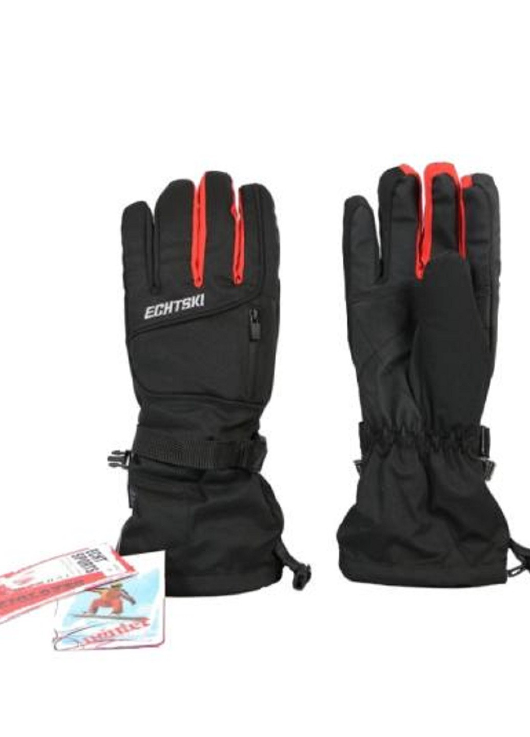 Рукавиці чоловічі гірськолижні чорний / червоний (HX012-1-red) ECHT Sports (207900609)