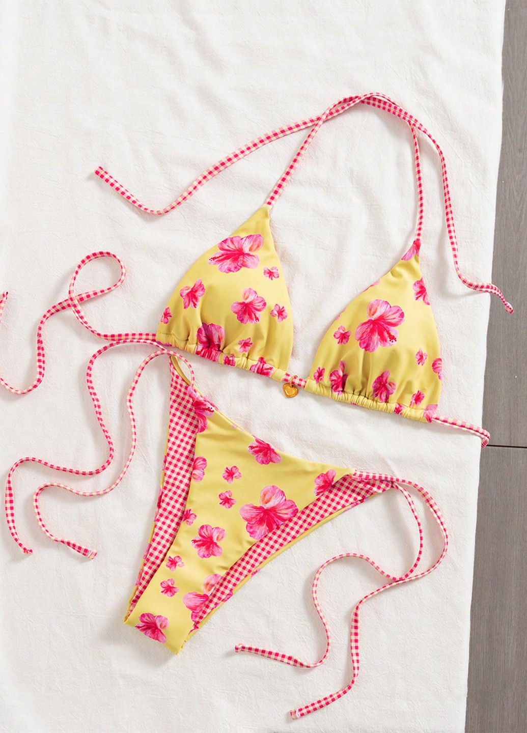 Комбінований літній купальник (бюст, трусики) роздільний SHEIN