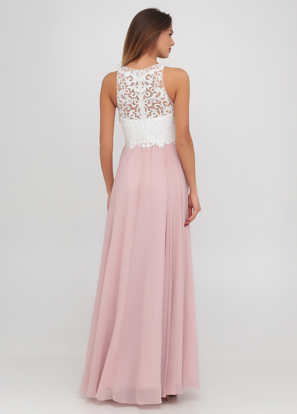 Розово-лиловое вечернее платье клеш Laona однотонное