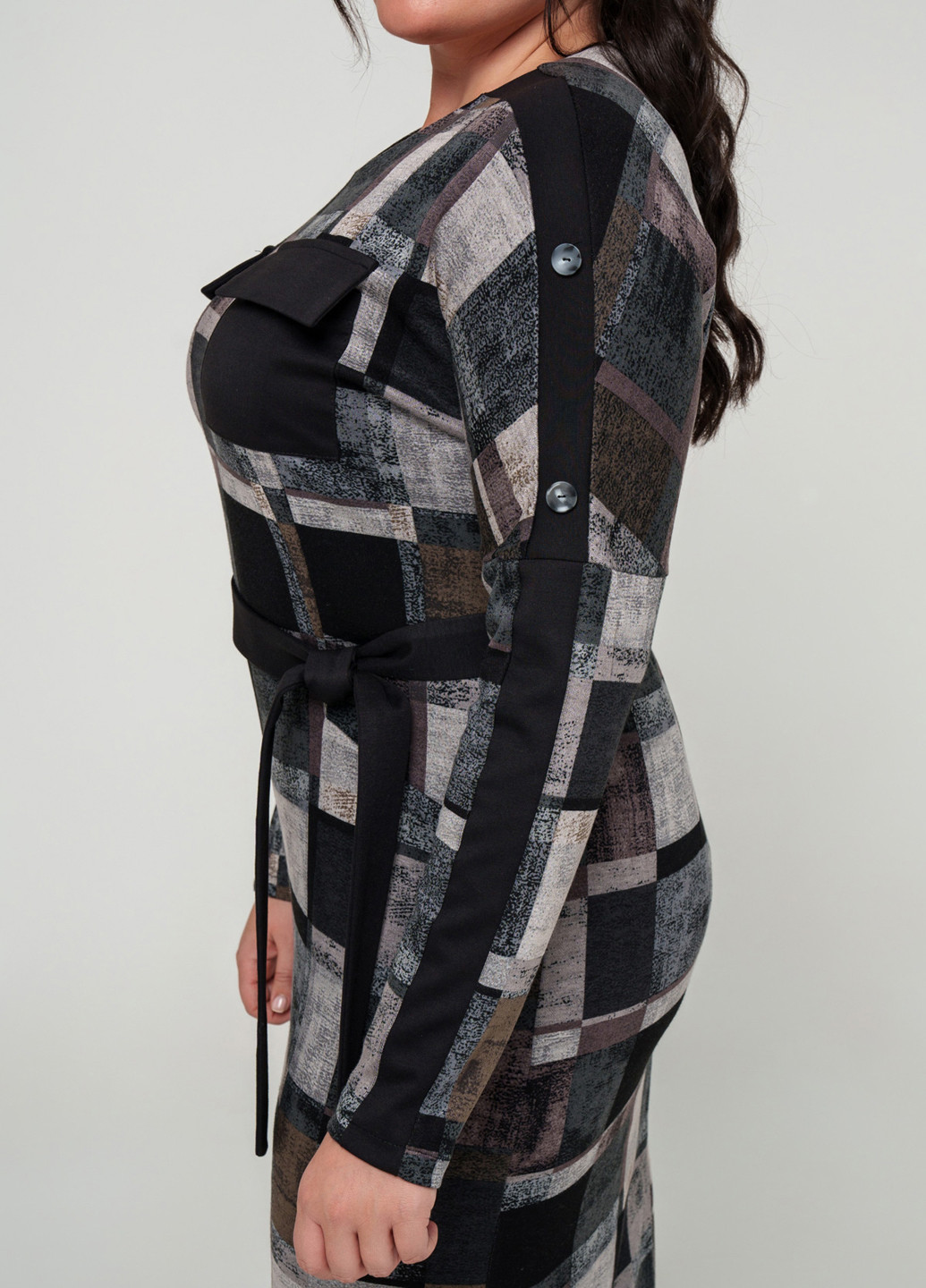 Комбинированное кэжуал платье A'll Posa с геометрическим узором