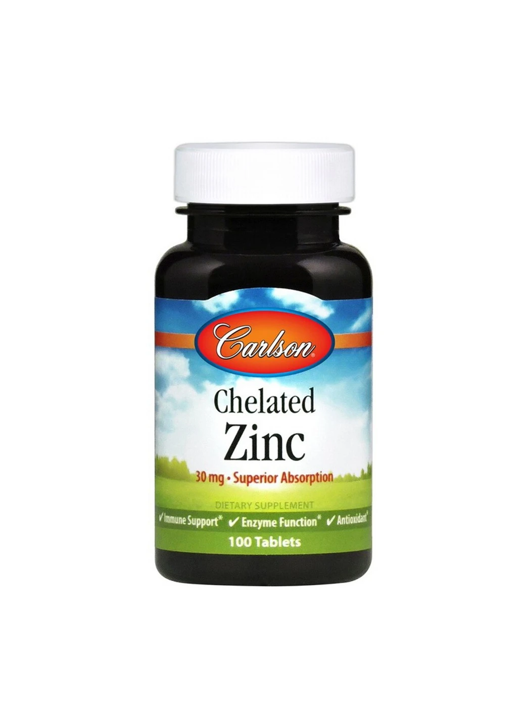 Цинк Chelated Zinc 30 mg 100 таблеток Carlson Labs (255408018)