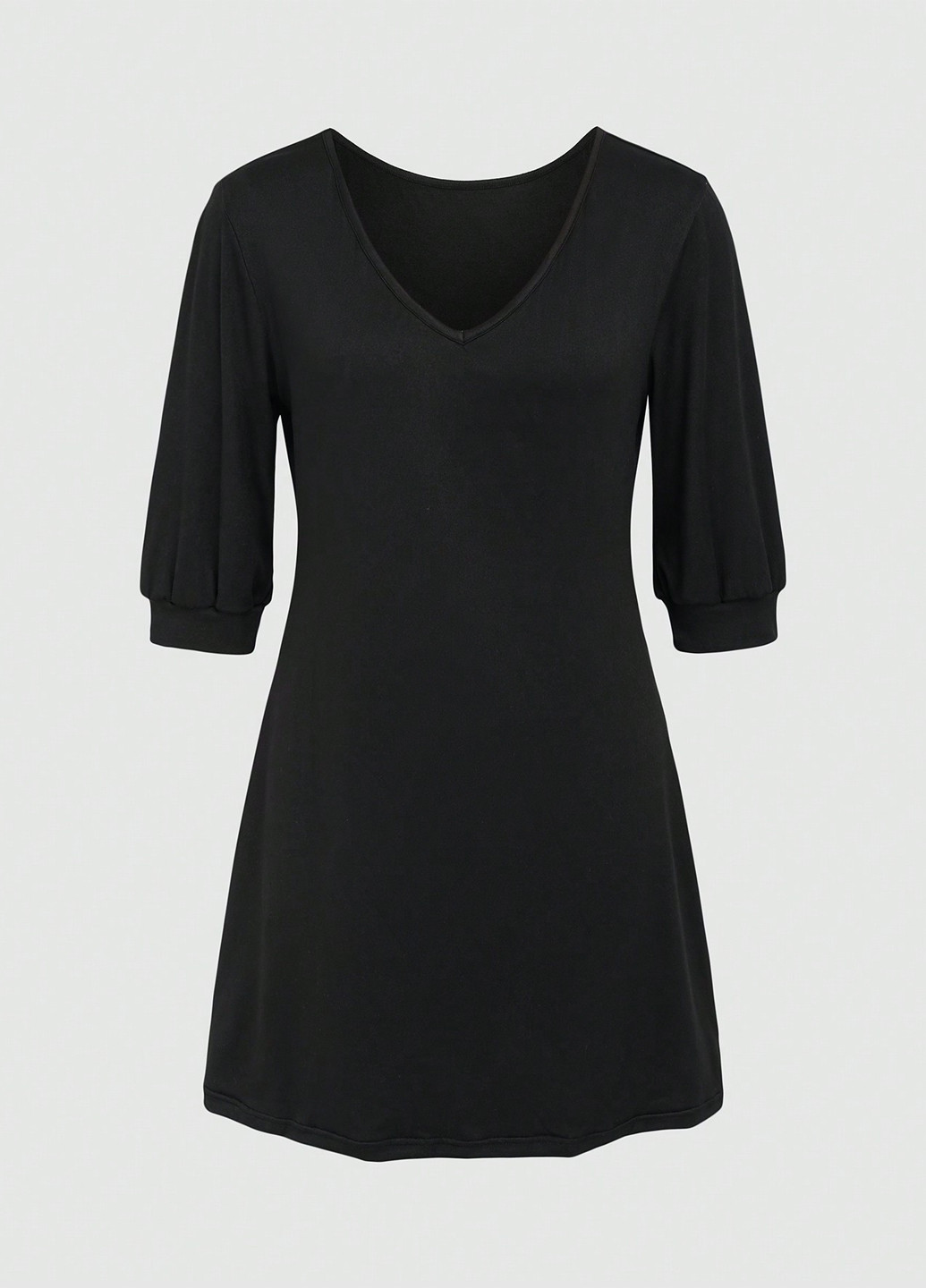 Чорна кежуал сукня кльош SHEIN однотонна