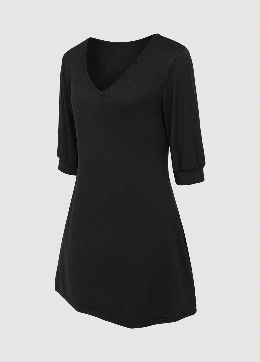 Чорна кежуал сукня кльош SHEIN однотонна