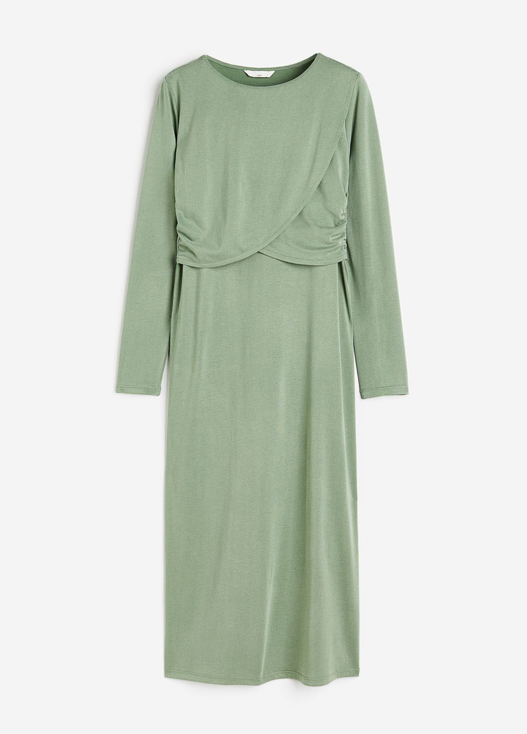 Оливковое кэжуал платье для беременных H&M однотонное