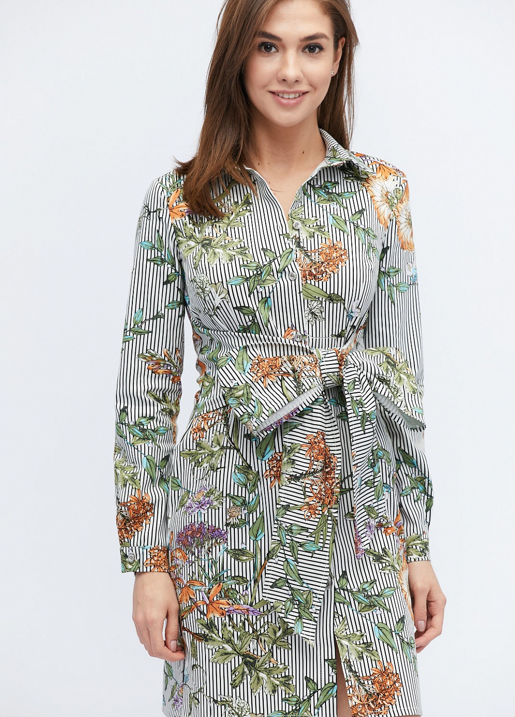 Світло-сіра кежуал сукня Carica з квітковим принтом