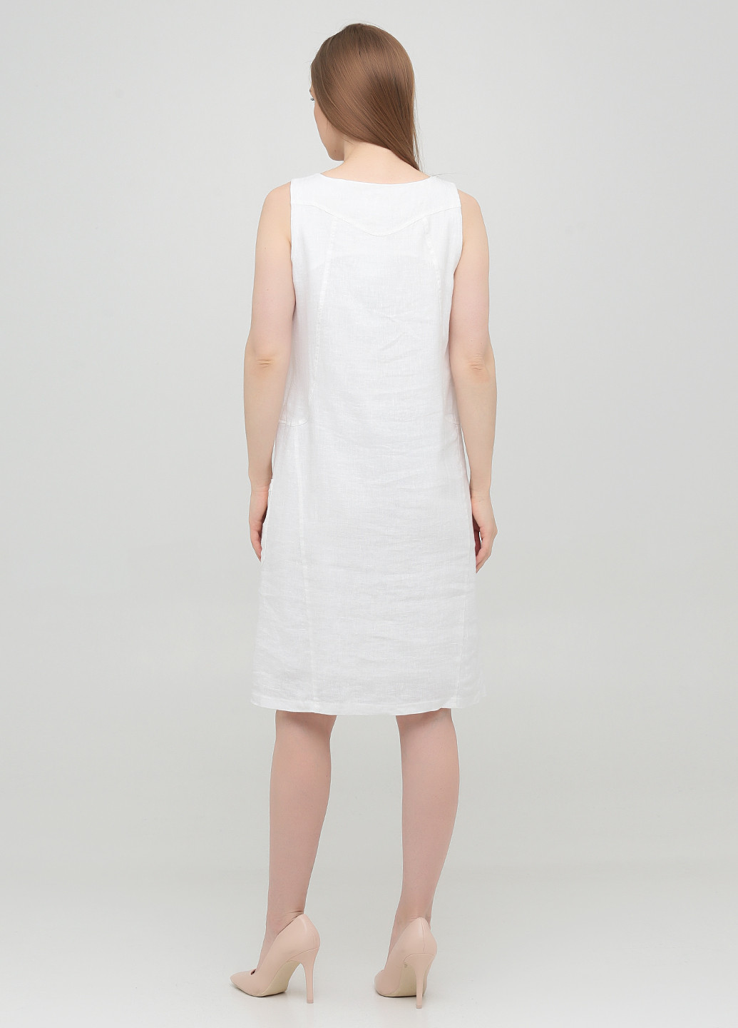 Белое кэжуал платье Linea Tesini однотонное