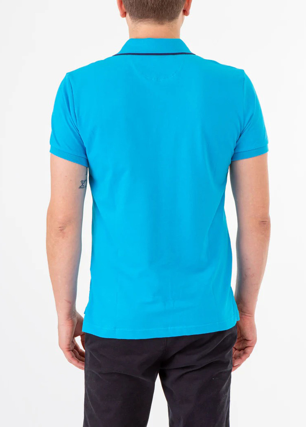 Голубой футболка-поло для мужчин U.S. Polo Assn. с логотипом