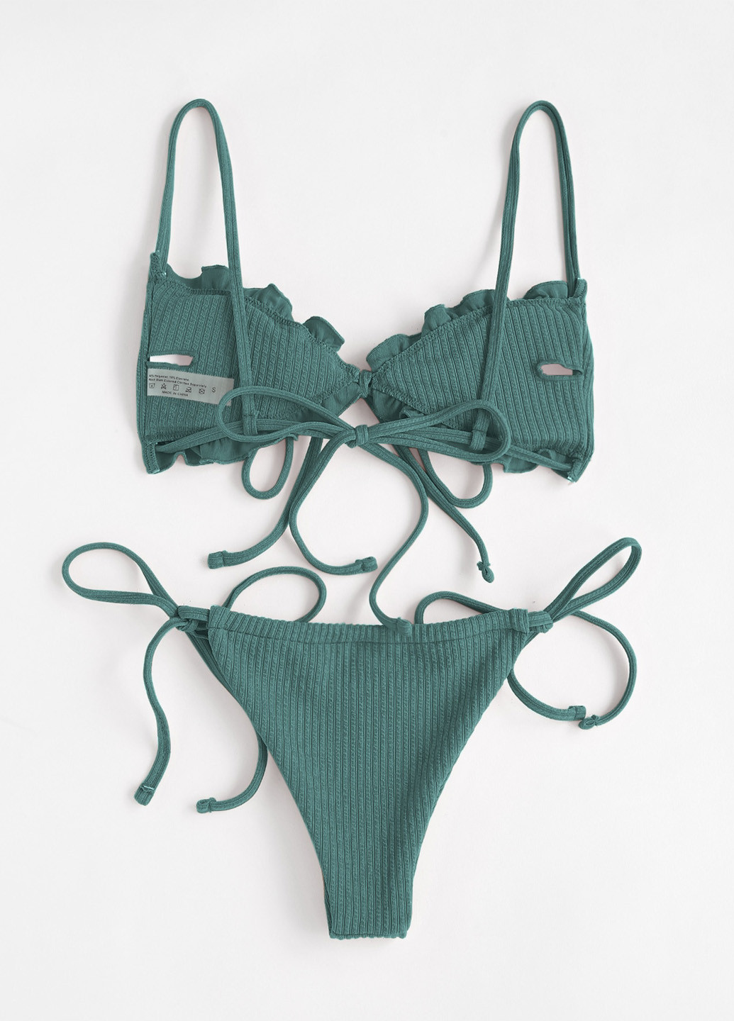 Бирюзовый летний купальник (лиф, трусики) бикини SHEIN