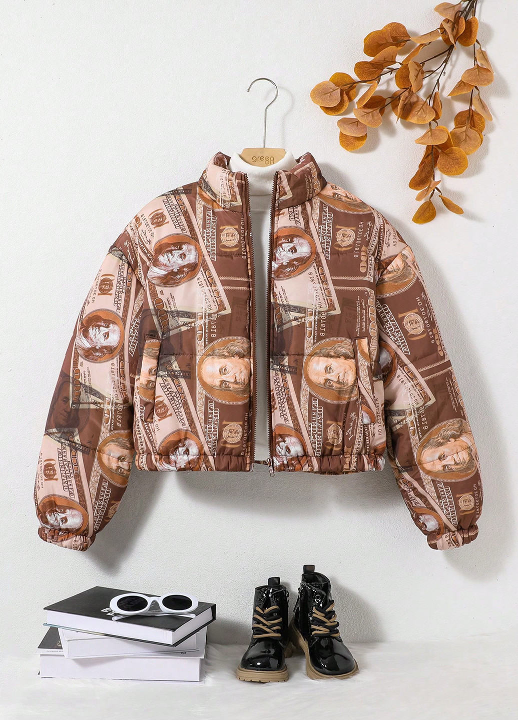 Коричнева демісезонна куртка SHEIN