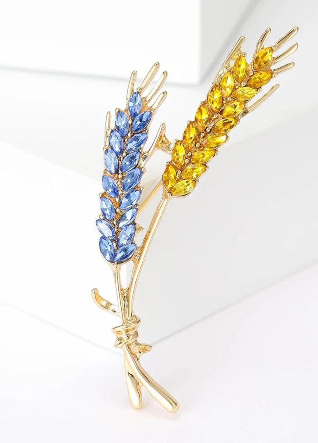 Брошка Патріотичні колоски 6,4х2,7 см No Brand (299936115)