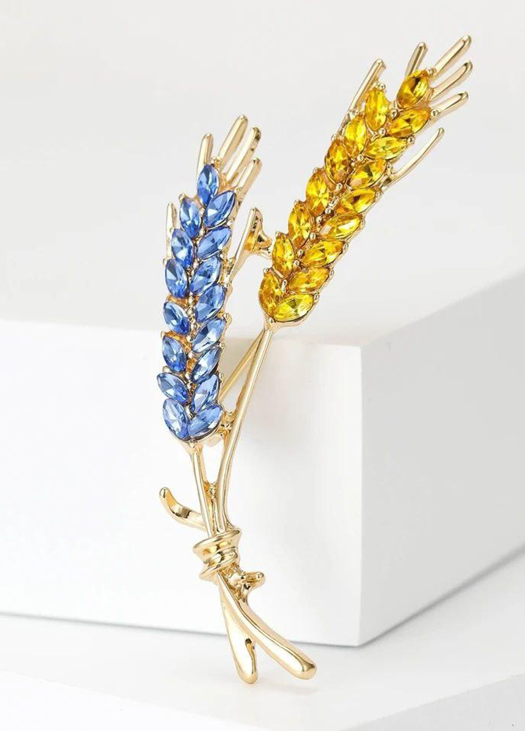 Брошка Патріотичні колоски 6,4х2,7 см No Brand (299936115)