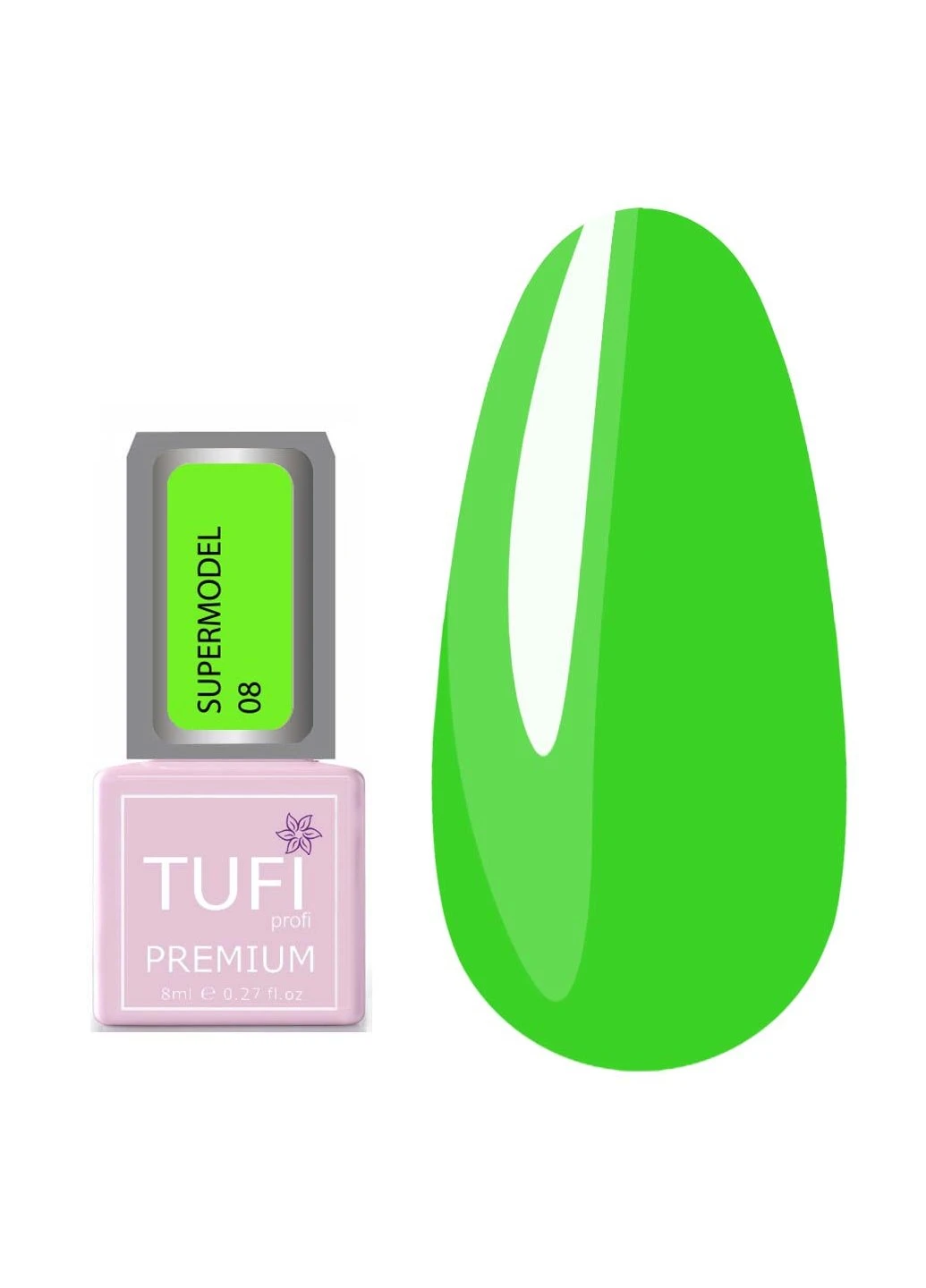 Гель-лак PREMIUM Supermodel 08 Летиція неоновий 8мл Tufi Profi 0 (239833604)