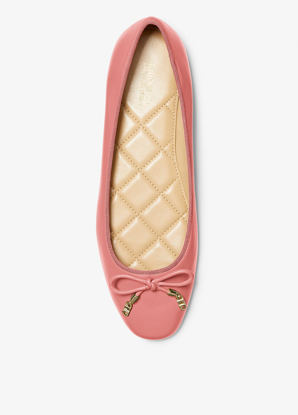 Женские балетки Michael Kors | розовые однотонные бант, логотип натуральная кожа (331808567)