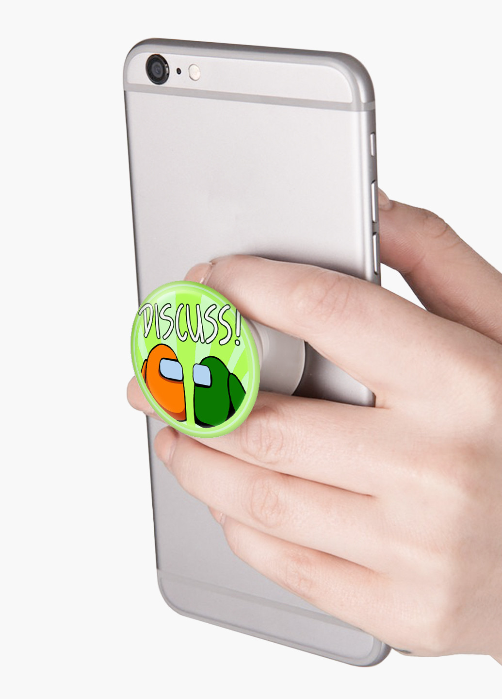 Попсокет (Popsockets) держатель для смартфона Амонг Ас (Among Us) (8754-2588) Черный MobiPrint (216836471)