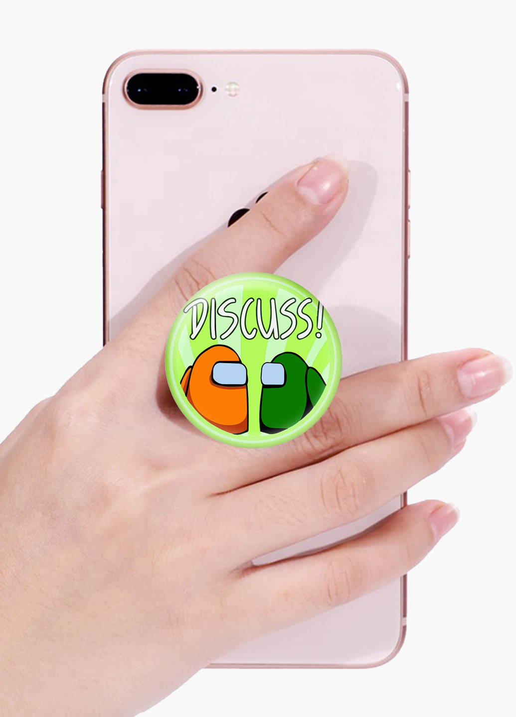 Попсокет (Popsockets) держатель для смартфона Амонг Ас (Among Us) (8754-2588) Черный MobiPrint (216836471)