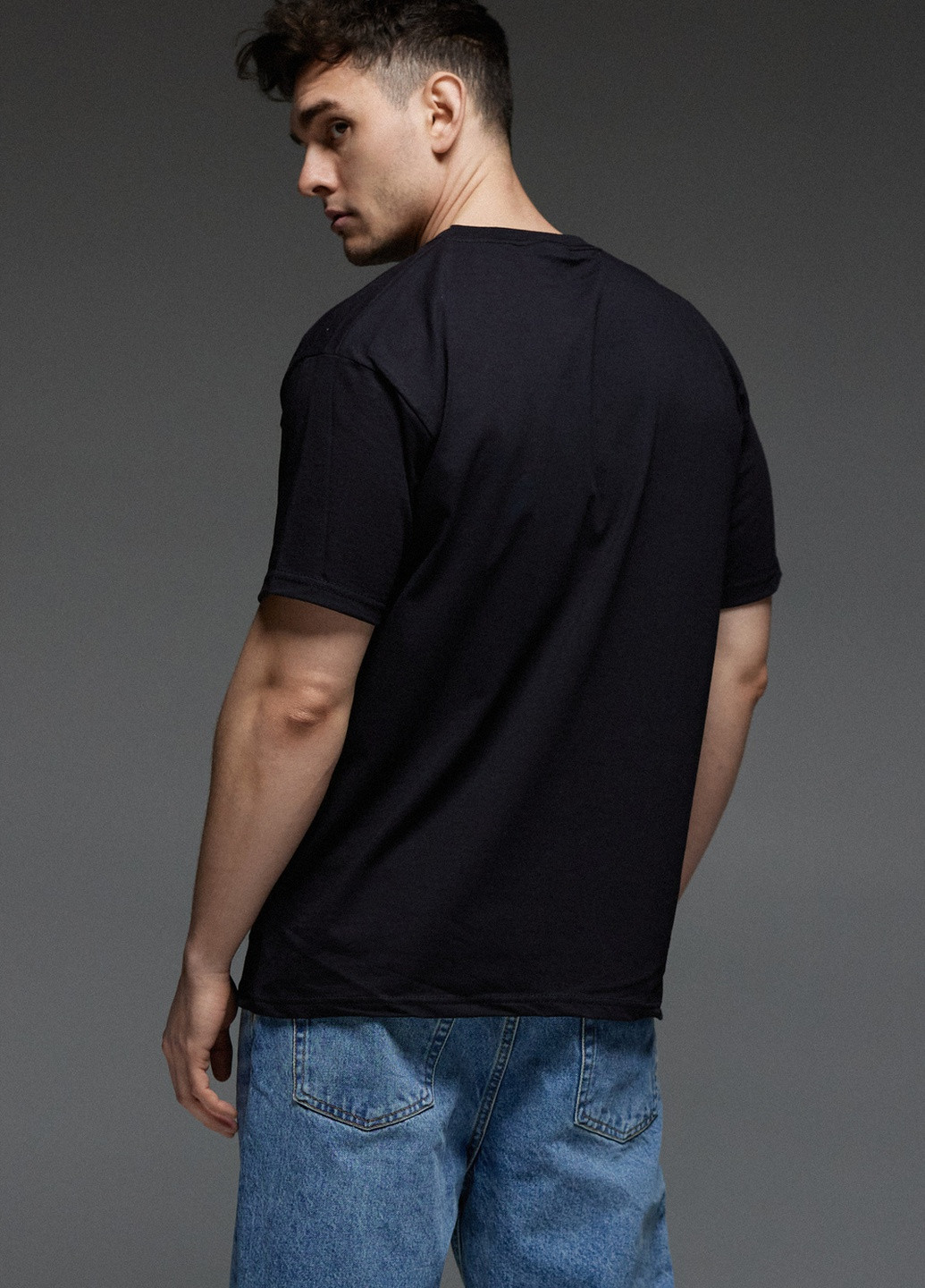 Черная футболка мужская с коротким рукавом Aspirine