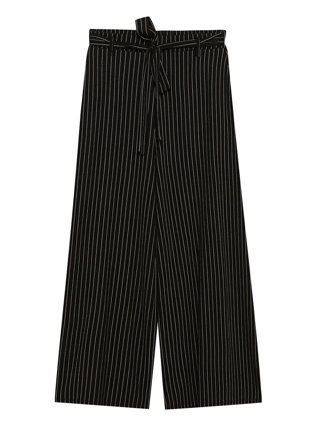 Черно-белые кэжуал демисезонные кюлоты брюки Pull & Bear