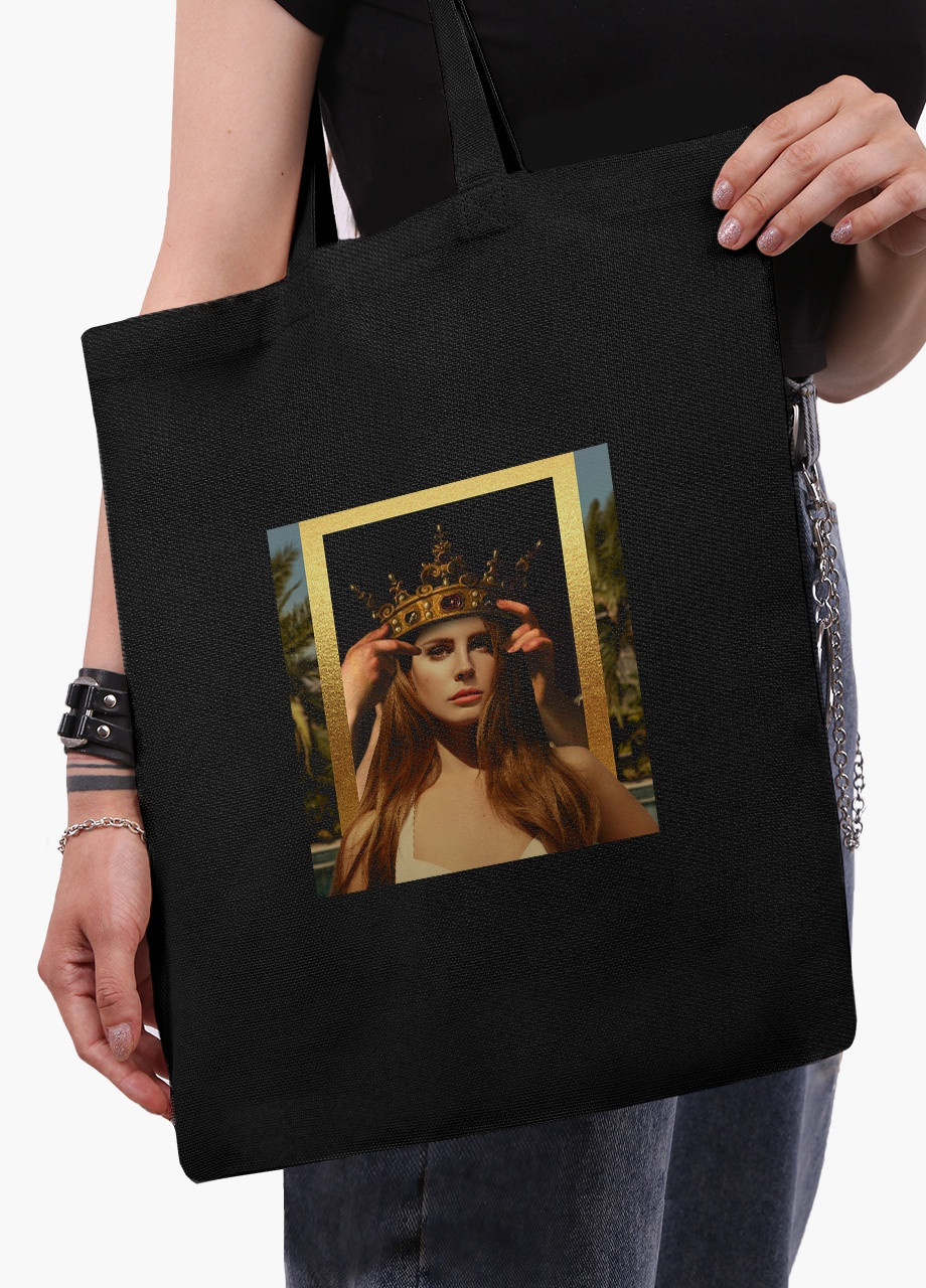 Еко сумка шоппер чорна Ренесанс Лана дел Рей (Renaissance Lana Del Rey) на блискавці (9227-1590-BKZ) MobiPrint (236265427)