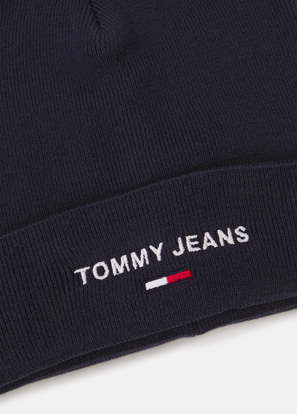 Шапка Tommy Hilfiger бини логотип тёмно-синяя повседневная хлопок, акрил