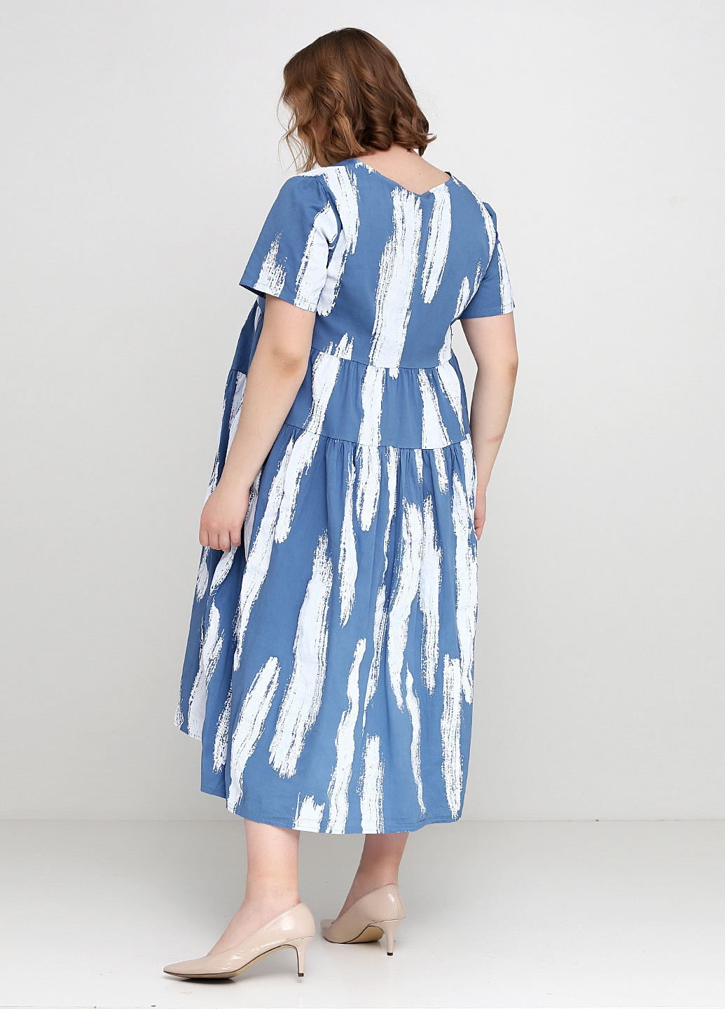 Блакитна кежуал сукня New Colection з абстрактним візерунком