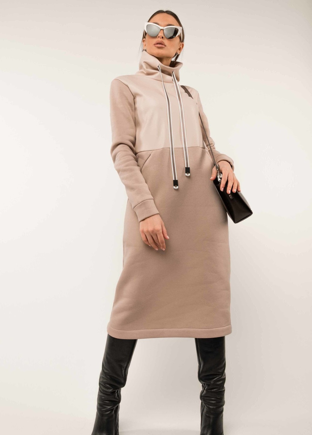 Бежева кежуал сукня Ри Мари однотонна