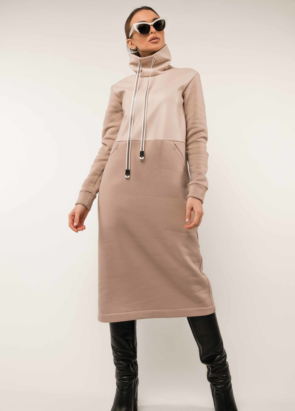 Бежева кежуал сукня Ри Мари однотонна