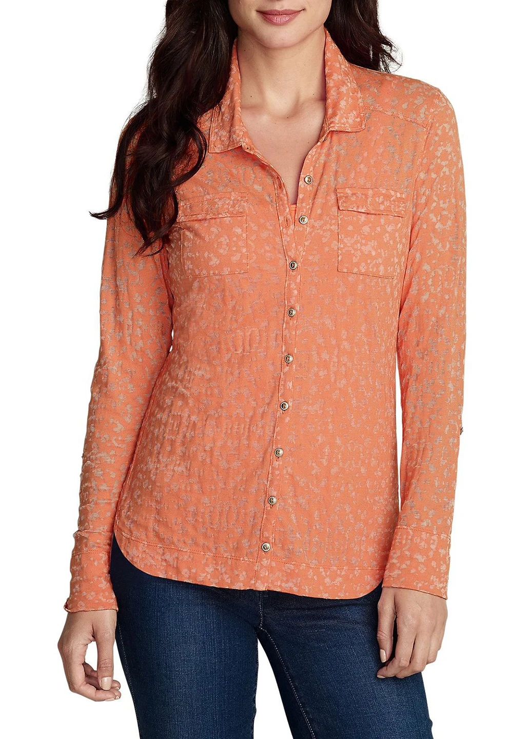 Коралловая блуза Eddie Bauer