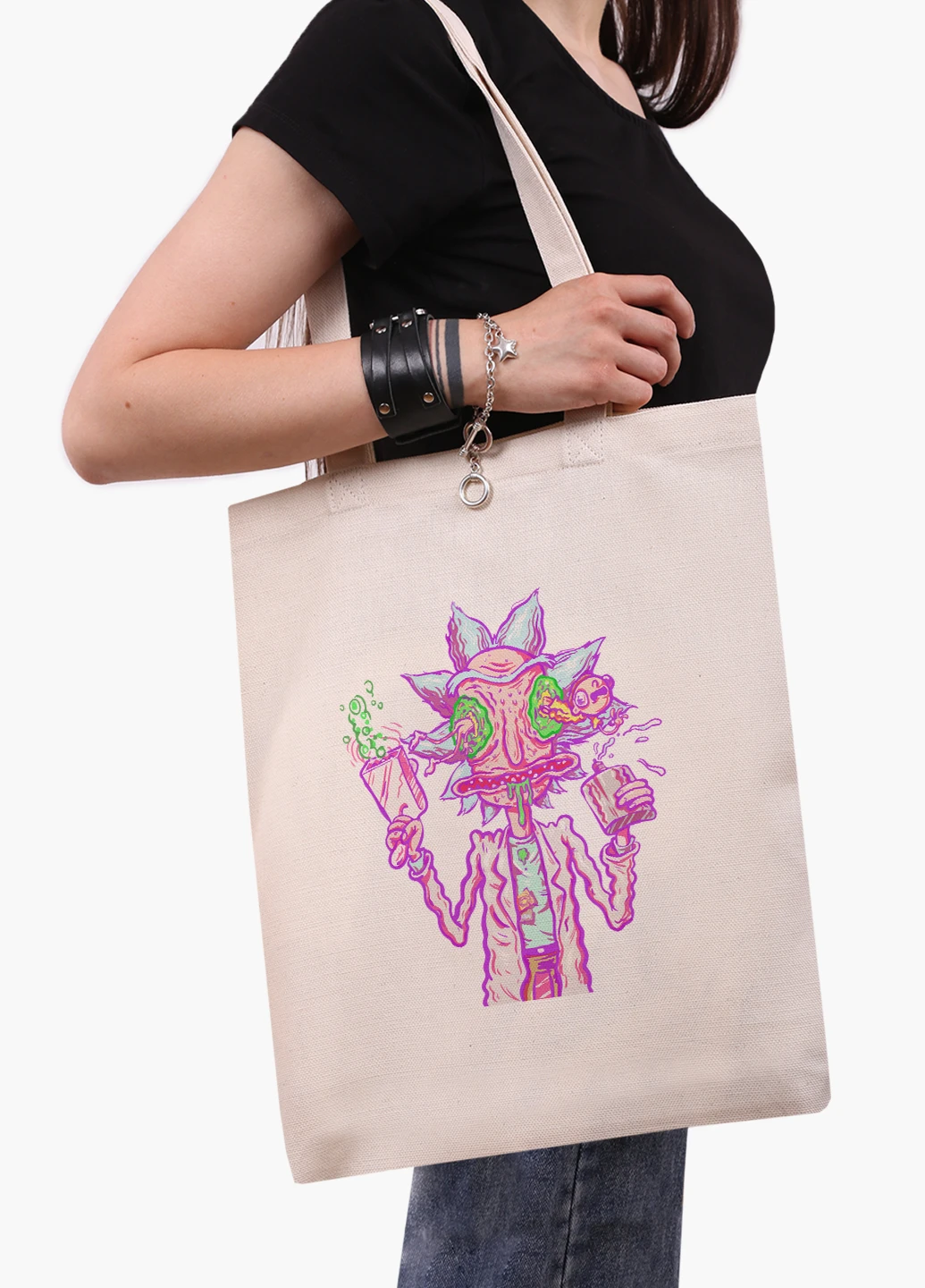 Еко сумка шоппер біла Рік Санчез Рік і Морті (Rick Sanchez Rick and Morty) (9227-2944-WT-1) 41*35 см MobiPrint (228156126)