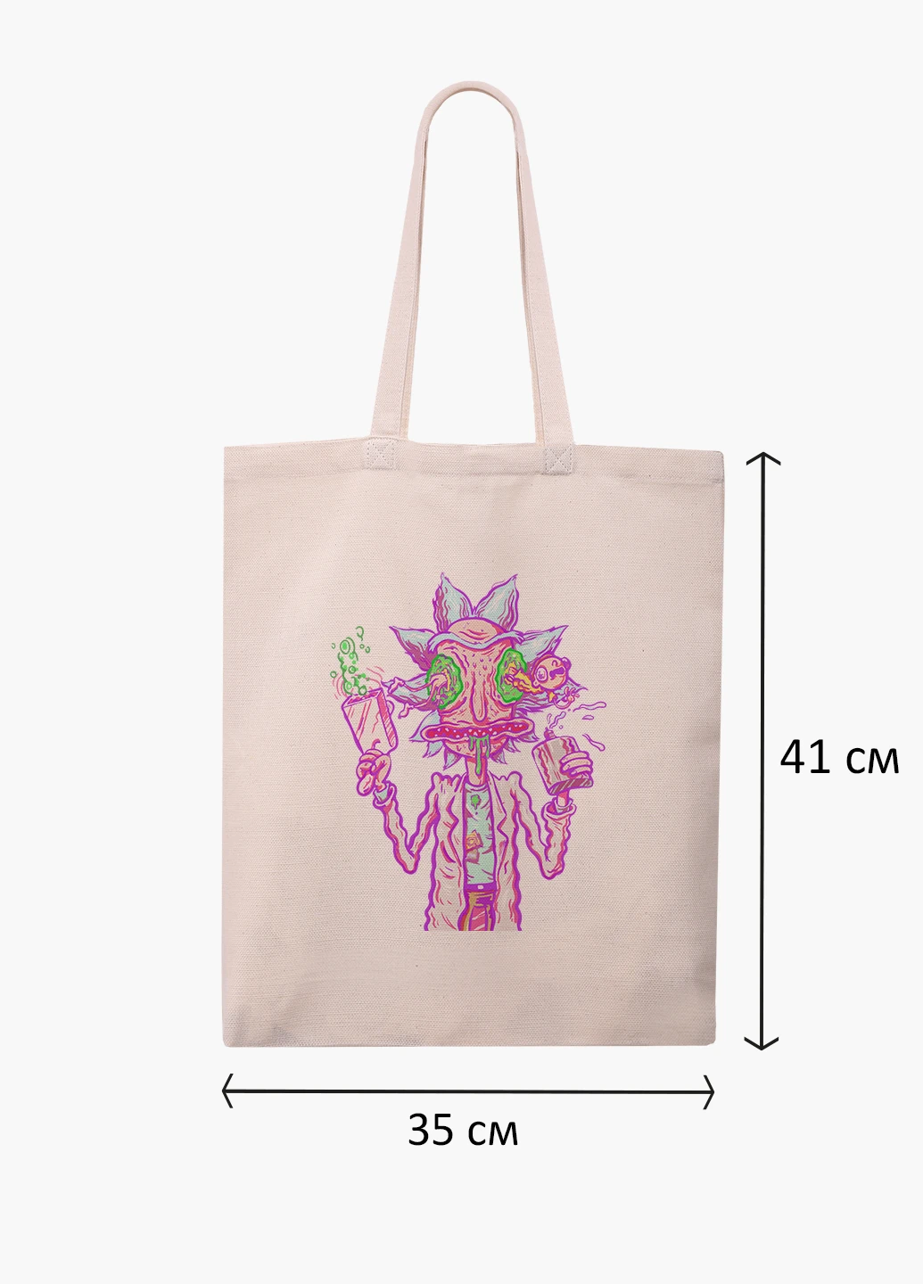 Еко сумка шоппер біла Рік Санчез Рік і Морті (Rick Sanchez Rick and Morty) (9227-2944-WT-1) 41*35 см MobiPrint (228156126)